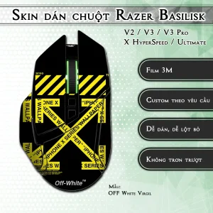 Skin dán chuột Razer Basilisk mẫu OFF White Virgil