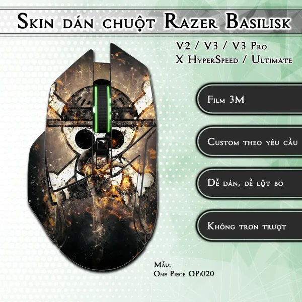 Skin dán chuột Razer Basilisk mẫu One Piece OPi020