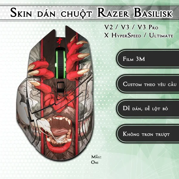Skin dán chuột Razer Basilisk mẫu Oni