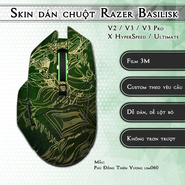 Skin dán chuột Razer Basilisk mẫu Phù Đổng Thiên Vương lsm060