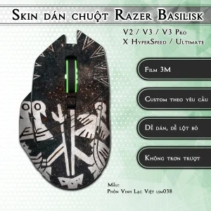 Skin dán chuột Razer Basilisk mẫu Phồn Vinh Lạc Việt lsm038