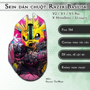 Skin dán chuột Razer Basilisk mẫu Pikachu TryWrnk