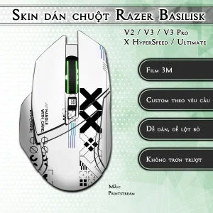 Skin dán chuột Razer Basilisk mẫu Printstream