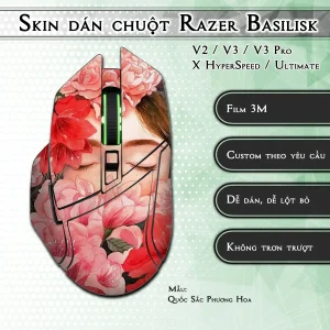 Skin dán chuột Razer Basilisk mẫu Quốc Sắc Phương Hoa