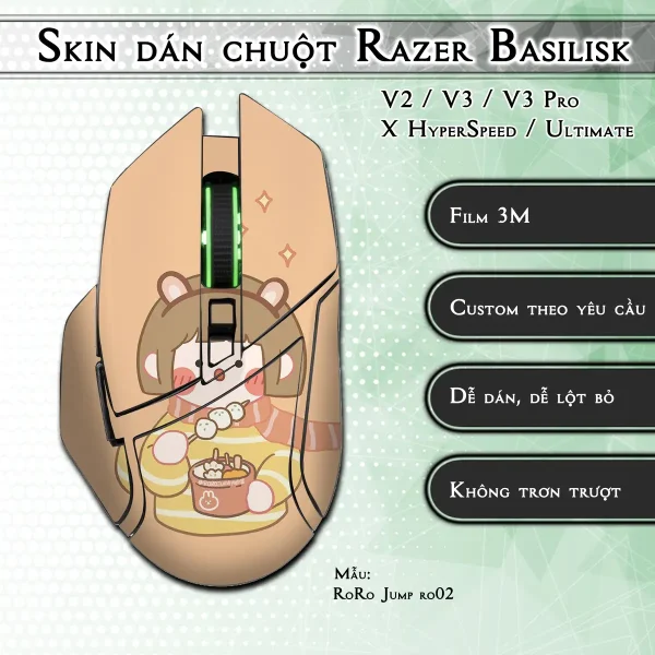 Skin dán chuột Razer Basilisk mẫu RoRo Jump ro02