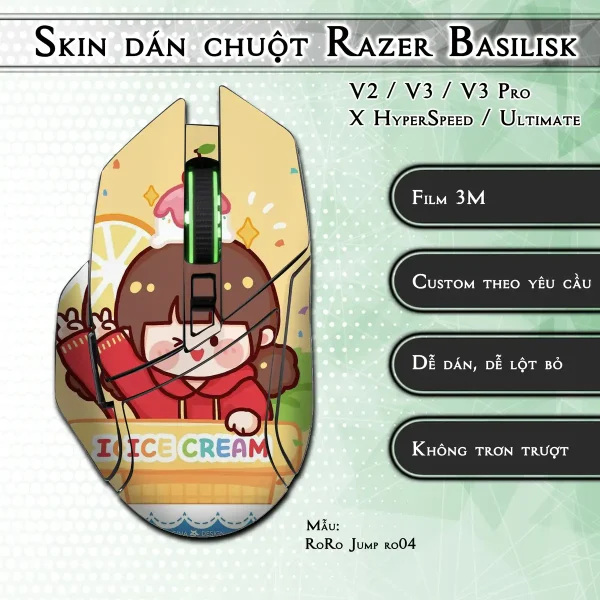 Skin dán chuột Razer Basilisk mẫu RoRo Jump ro04