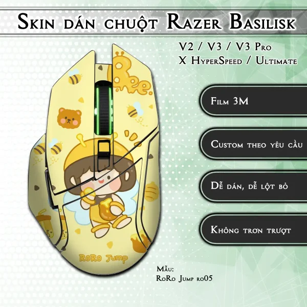 Skin dán chuột Razer Basilisk mẫu RoRo Jump ro05