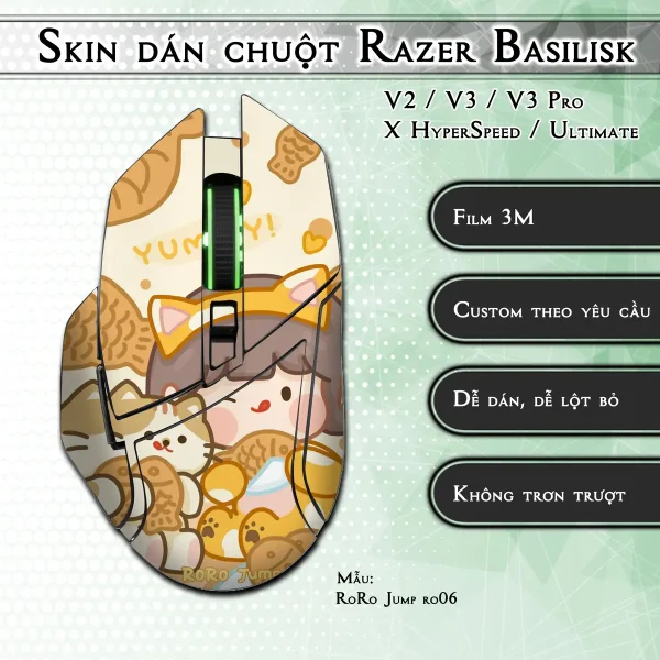 Skin dán chuột Razer Basilisk mẫu RoRo Jump ro06