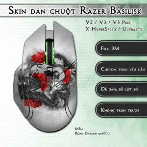 Skin dán chuột Razer Basilisk mẫu Rồng Dragon dra033