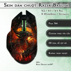 Skin dán chuột Razer Basilisk mẫu Rồng Dragon dra047