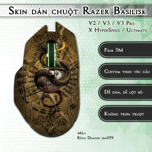 Skin dán chuột Razer Basilisk mẫu Rồng Dragon dra059