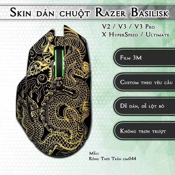 Skin dán chuột Razer Basilisk mẫu Rồng Thời Trần lsm044