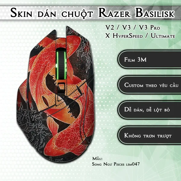 Skin dán chuột Razer Basilisk mẫu Song Ngư Pisces lsm047