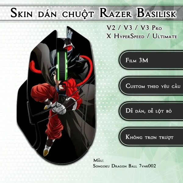 Skin dán chuột Razer Basilisk mẫu Songoku Dragon Ball 7vnr002