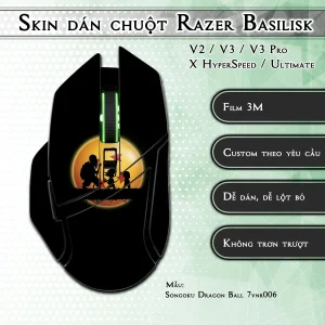 Skin dán chuột Razer Basilisk mẫu Songoku Dragon Ball 7vnr006
