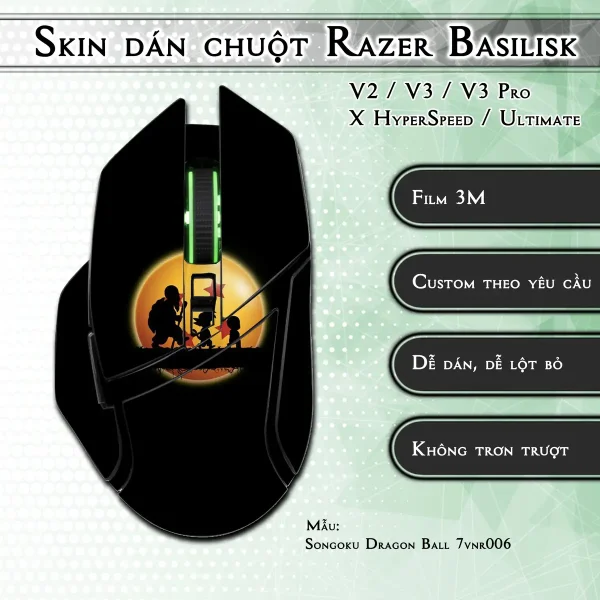 Skin dán chuột Razer Basilisk mẫu Songoku Dragon Ball 7vnr006