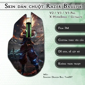 Skin dán chuột Razer Basilisk mẫu Songoku Dragon Ball 7vnr007