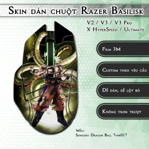 Skin dán chuột Razer Basilisk mẫu Songoku Dragon Ball 7vnr017