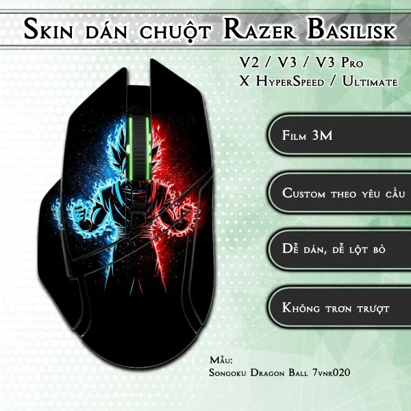 Skin dán chuột Razer Basilisk mẫu Songoku Dragon Ball 7vnr020