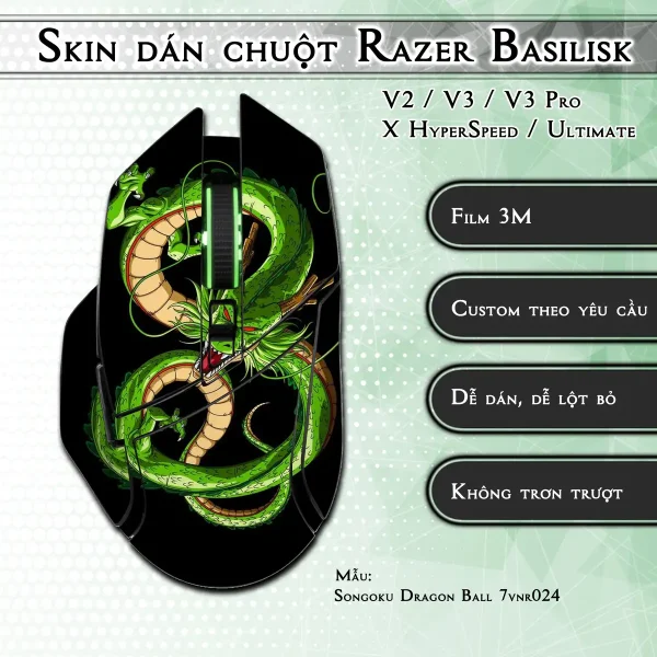 Skin dán chuột Razer Basilisk mẫu Songoku Dragon Ball 7vnr024