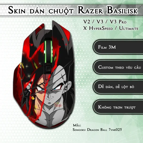 Skin dán chuột Razer Basilisk mẫu Songoku Dragon Ball 7vnr025