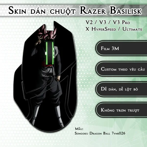 Skin dán chuột Razer Basilisk mẫu Songoku Dragon Ball 7vnr026