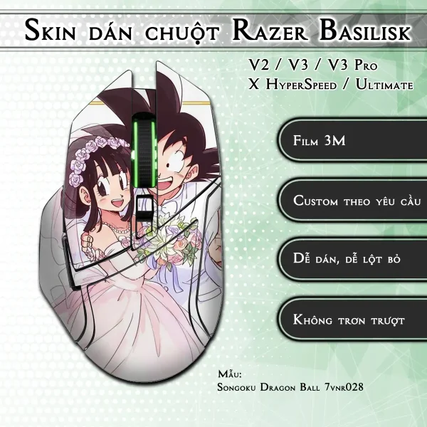Skin dán chuột Razer Basilisk mẫu Songoku Dragon Ball 7vnr028