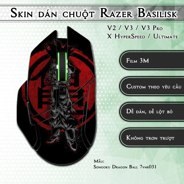 Skin dán chuột Razer Basilisk mẫu Songoku Dragon Ball 7vnr031