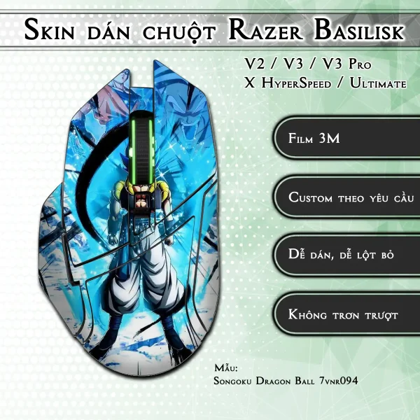 Skin dán chuột Razer Basilisk mẫu Songoku Dragon Ball 7vnr094