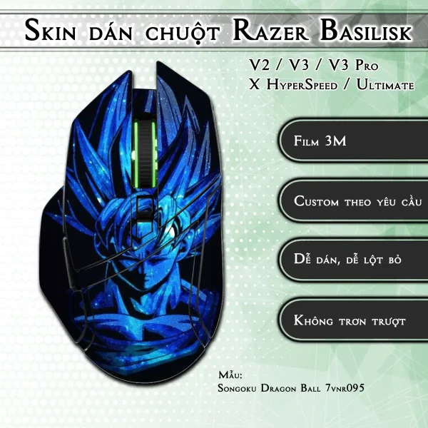 Skin dán chuột Razer Basilisk mẫu Songoku Dragon Ball 7vnr095