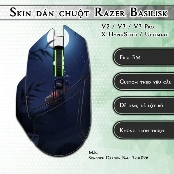 Skin dán chuột Razer Basilisk mẫu Songoku Dragon Ball 7vnr096