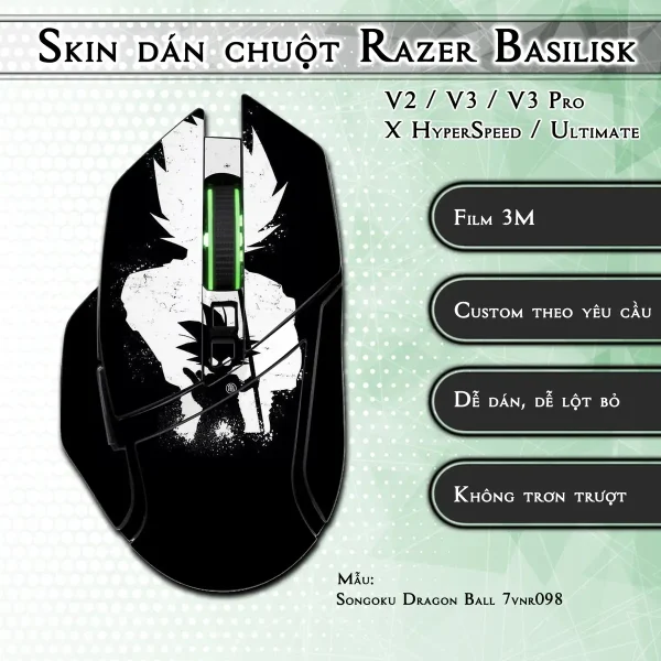 Skin dán chuột Razer Basilisk mẫu Songoku Dragon Ball 7vnr098