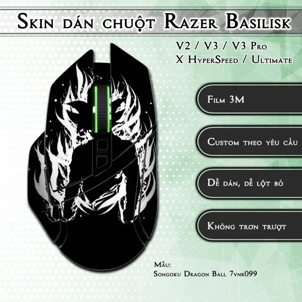 Skin dán chuột Razer Basilisk mẫu Songoku Dragon Ball 7vnr099