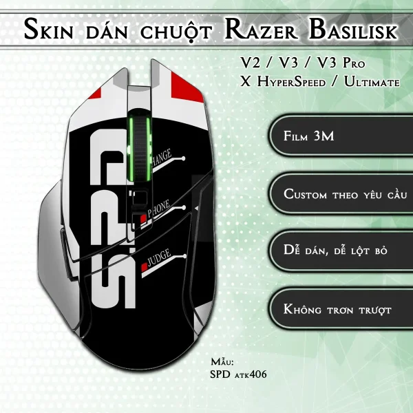 Skin dán chuột Razer Basilisk mẫu SPD atk406