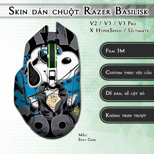 Skin dán chuột Razer Basilisk mẫu Stay Cool