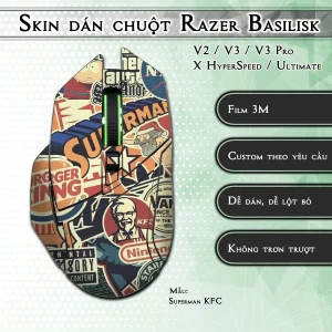 Skin dán chuột Razer Basilisk mẫu Superman KFC