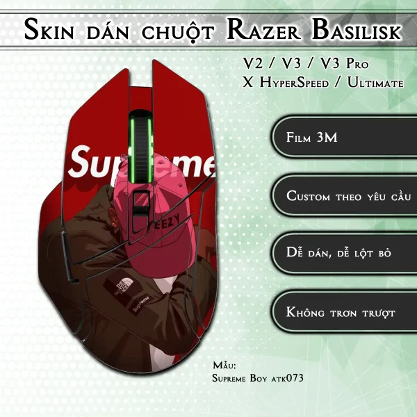 Skin dán chuột Razer Basilisk mẫu Supreme Boy atk073