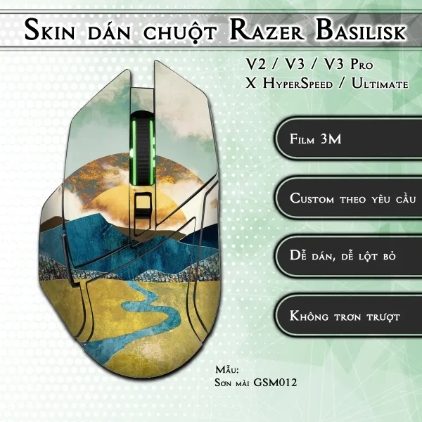 Skin dán chuột Razer Basilisk mẫu Sơn mài GSM012