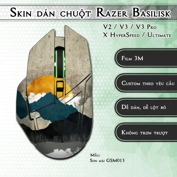 Skin dán chuột Razer Basilisk mẫu Sơn mài GSM013
