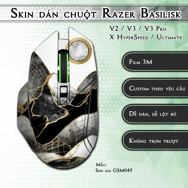 Skin dán chuột Razer Basilisk mẫu Sơn mài GSM045