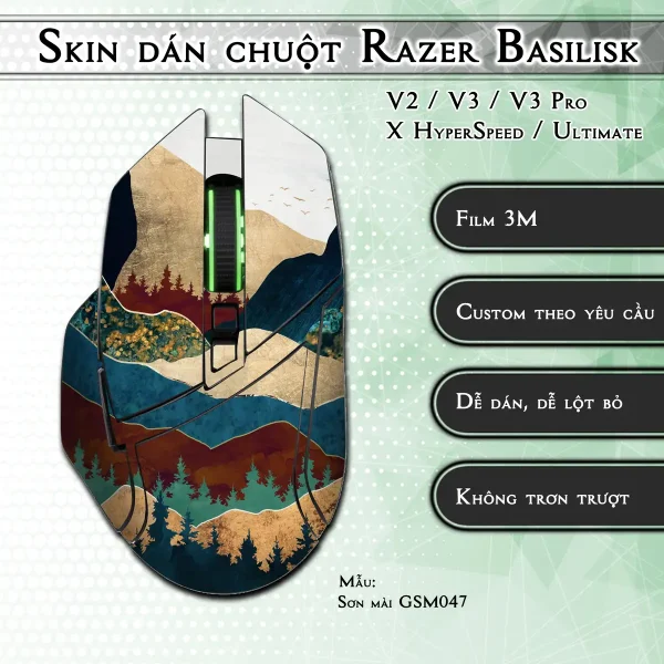 Skin dán chuột Razer Basilisk mẫu Sơn mài GSM047
