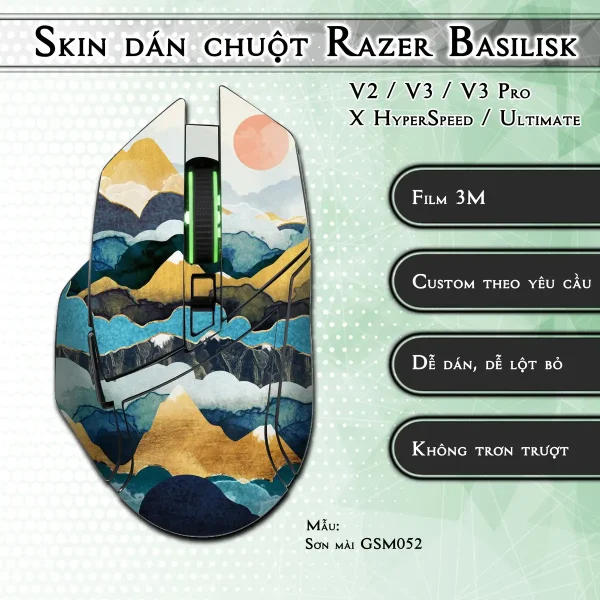 Skin dán chuột Razer Basilisk mẫu Sơn mài GSM052