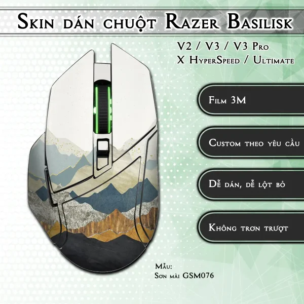 Skin dán chuột Razer Basilisk mẫu Sơn mài GSM076