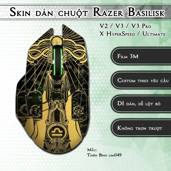 Skin dán chuột Razer Basilisk mẫu Thiên Bình lsm049