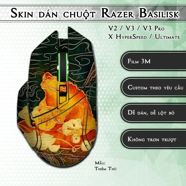 Skin dán chuột Razer Basilisk mẫu Thiềm Thừ