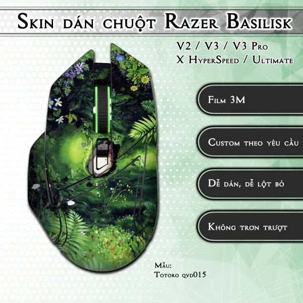 Skin dán chuột Razer Basilisk mẫu Totoro qvd015