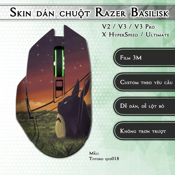 Skin dán chuột Razer Basilisk mẫu Totoro qvd018