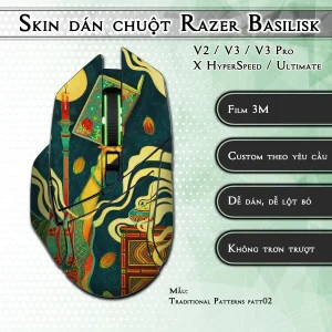 Skin dán chuột Razer Basilisk mẫu Traditional Patterns patt02