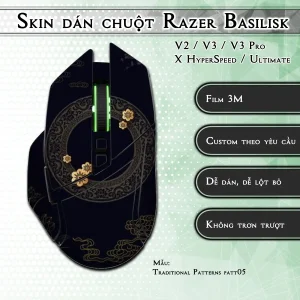 Skin dán chuột Razer Basilisk mẫu Traditional Patterns patt05