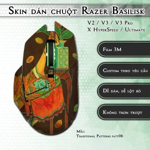 Skin dán chuột Razer Basilisk mẫu Traditional Patterns patt06